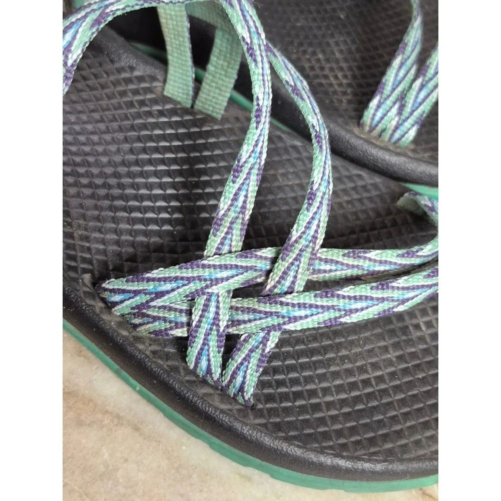 Chaco Kids Junior Z/1 Ecotread Sandals Teal Purple Black Strappy Size 4 Gorpcore
